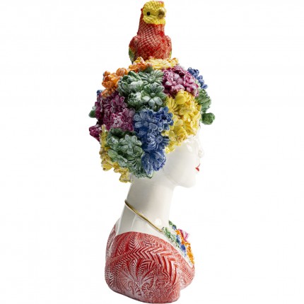 Deco woman flowers parrot 50cm Kare Design