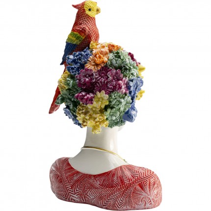 Deco woman flowers parrot 50cm Kare Design