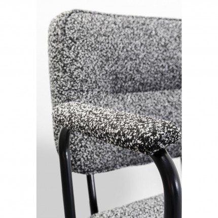 Chair with armrests Orelie black and white Kare Design