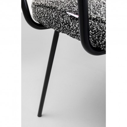 Chaise avec accoudoirs Orelie noire et blanche Kare Design