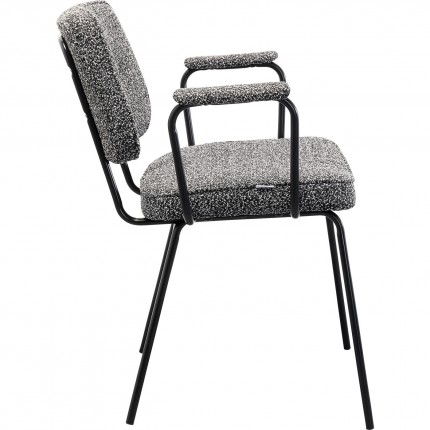 Chair with armrests Orelie black and white Kare Design