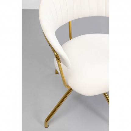 Chaise avec accoudoirs pivotante Belle velours crème Kare Design