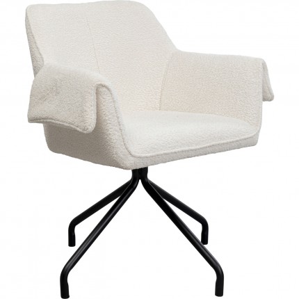 Chaise avec accoudoirs pivotante Bess crème Kare Design