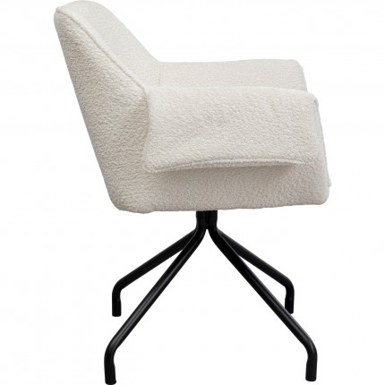 Chaise avec accoudoirs pivotante Bess crème Kare Design