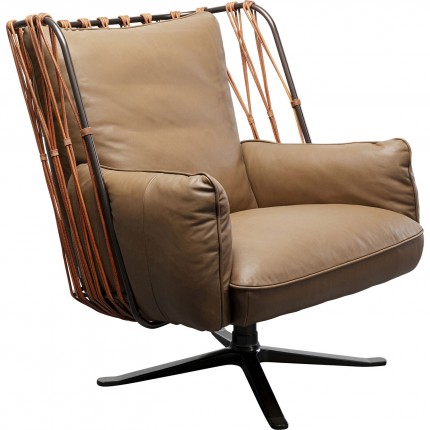 Swivel Armchair Paradiso brown Kare Design