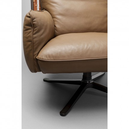 Fauteuil pivotant Paradiso marron Kare Design