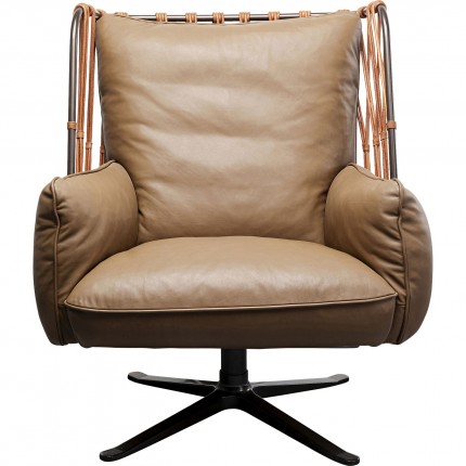 Fauteuil pivotant Paradiso marron Kare Design