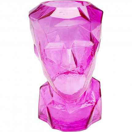 Vase Prisma visage rose 30cm Kare Design