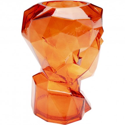 Vase Prisma visage orange 30cm Kare Design