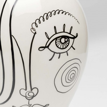 Vase Favola woman white and black Kare Design