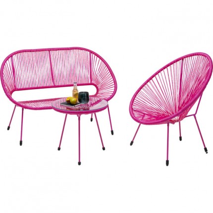 Outdoor Bench Acapulco Mono pink Kare Design