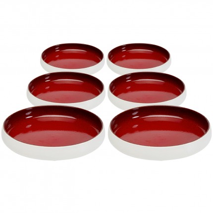 Plate Deep Colorino red Ø21cm (6/set) Kare Design