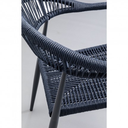 Ensemble de jardin Sorrento table et 4 chaises bleues Kare Design