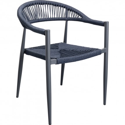 Ensemble de jardin Sorrento table et 4 chaises bleues Kare Design