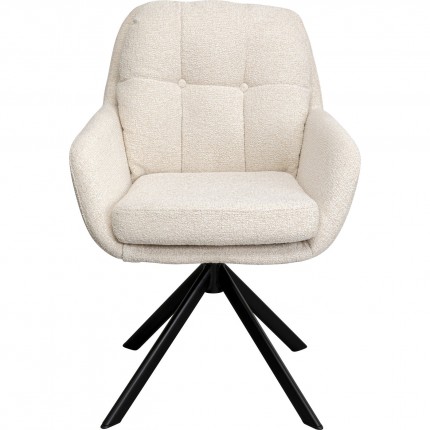 Swivel chair with armrests Molly cream Kare Design