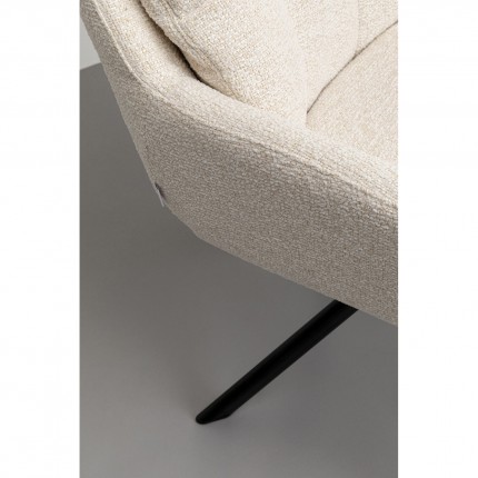 Chaise avec accoudoirs pivotante Molly crème Kare Design