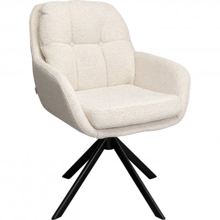 Swivel chair with armrests Molly cream Kare Design