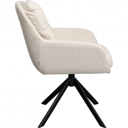 Chaise avec accoudoirs pivotante Molly crème Kare Design