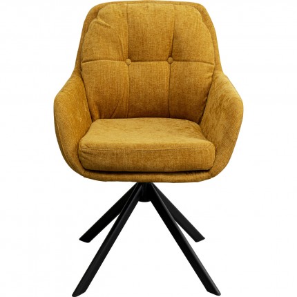 Swivel chair with armrests Molly yellow Kare Design