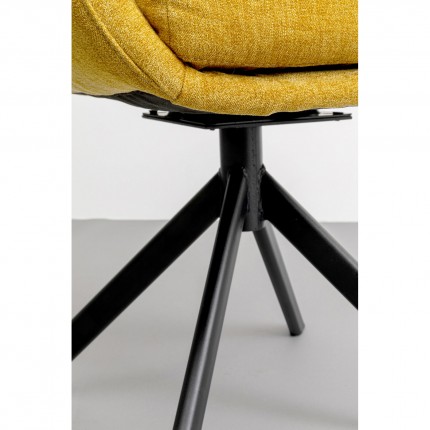 Swivel chair with armrests Molly yellow Kare Design