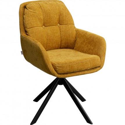 Swivel chair with armrests Molly yellow Kare Design