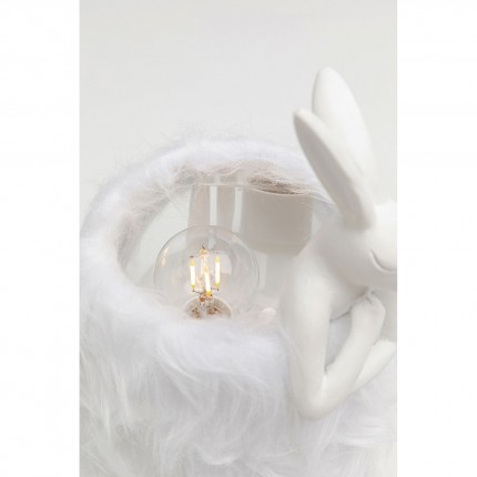 Lampe Animal lapin Fluff blanc 30cm Kare Design