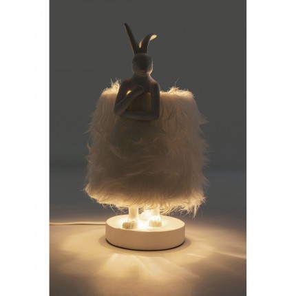 Lampe Animal lapin Fluff blanc 30cm Kare Design