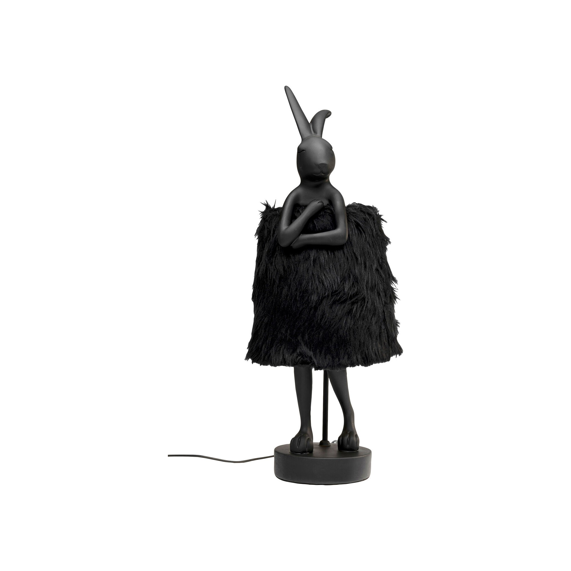 Lampe à poser Animal Rabbit Fur noir/doré 68cm