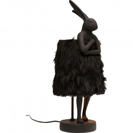 Lampe Animal lapin Fluff 50cm noir Kare Design