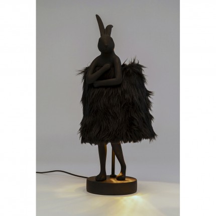 Lampe Animal lapin Fluff 50cm noir Kare Design