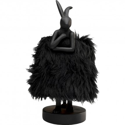 Lampe Animal lapin Fluff noir 30cm Kare Design