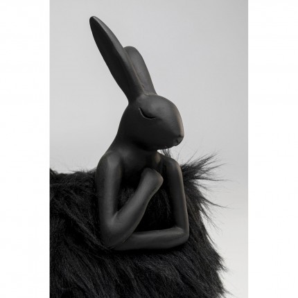 Lampe Animal lapin Fluff noir 30cm Kare Design