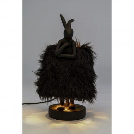 Lampe Animal lapin Fluff noir 30cm Kare Design