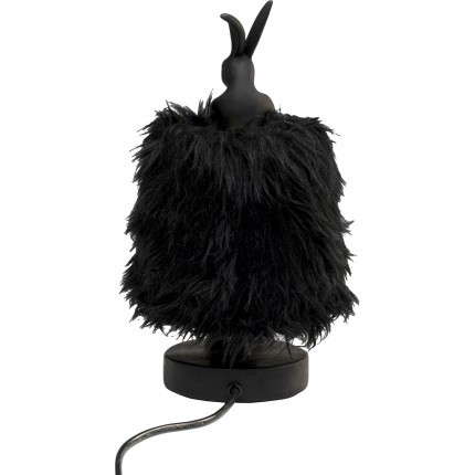 Lampe Animal lapin Fluff noir 30cm Kare Design