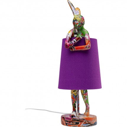 Table Lamp Animal rabbit 50cm graffiti and purple Kare Design