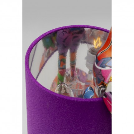 Lampe Animal lapin 50cm graffiti et violette Kare Design