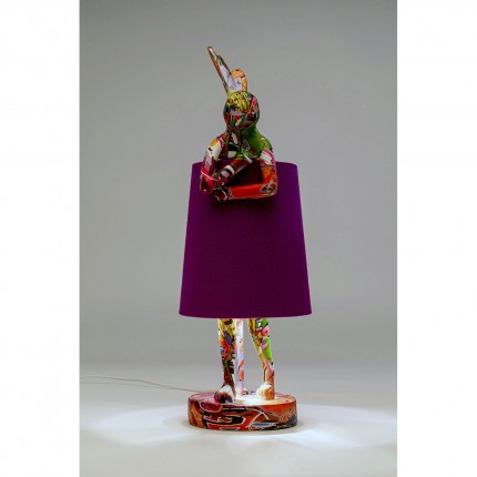 Table Lamp Animal rabbit 50cm graffiti and purple Kare Design