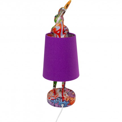 Lampe Animal lapin 50cm graffiti et violette Kare Design