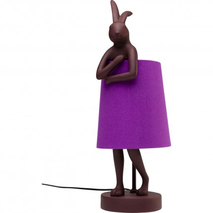 Lampe Animal lapin 50cm bordeaux et violette Kare Design