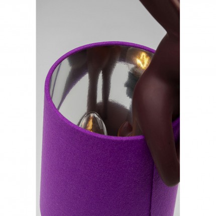 Lampe Animal lapin 50cm bordeaux et violette Kare Design