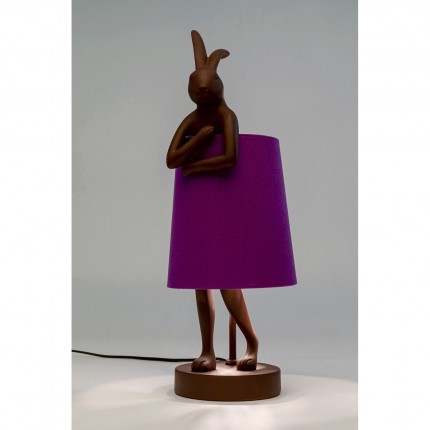 Lampe Animal lapin 50cm bordeaux et violette Kare Design