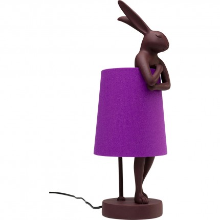 Lampe Animal lapin 50cm bordeaux et violette Kare Design