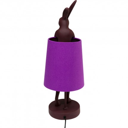 Lampe Animal lapin 50cm bordeaux et violette Kare Design