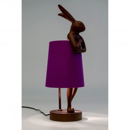 Lampe Animal lapin 50cm bordeaux et violette Kare Design