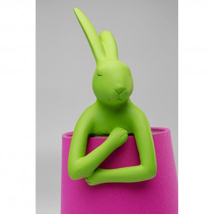 Lampe Animal lapin verte et rose 50cm Kare Design