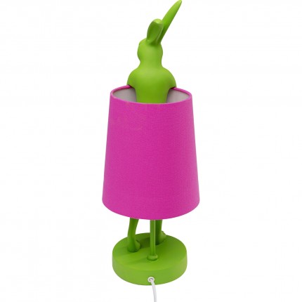 Lampe Animal lapin verte et rose 50cm Kare Design