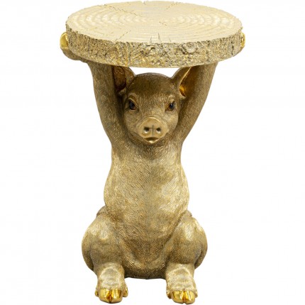 Side Table Animal gold pig Kare Design