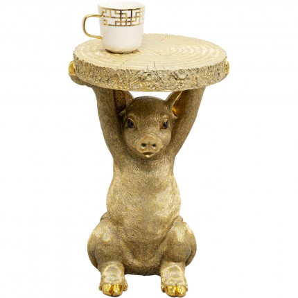 Side Table Animal gold pig Kare Design