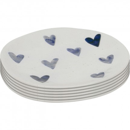 Assiettes Cuori 22cm set de 6 Kare Design