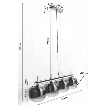 Suspension Goblet Ball Quattro noire Kare Design